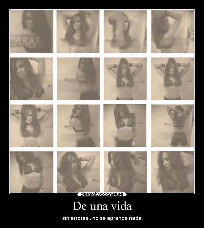 De una vida - sin errores , no se aprende nada.