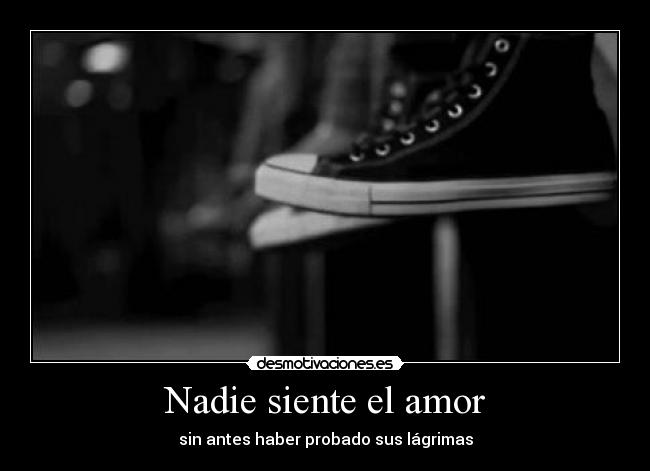 Nadie siente el amor - sin antes haber probado sus lágrimas