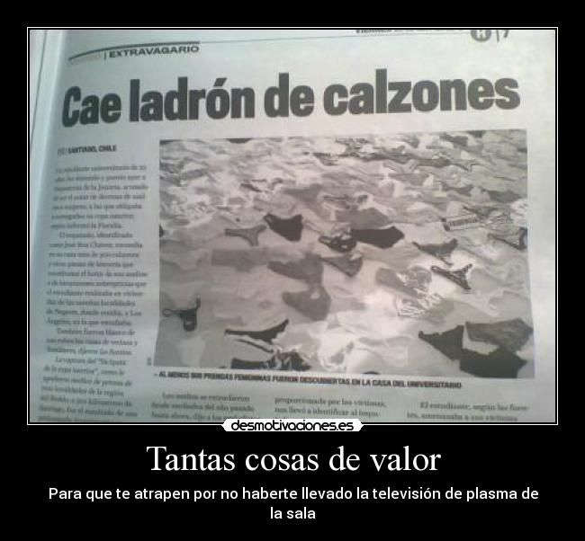 Tantas cosas de valor -