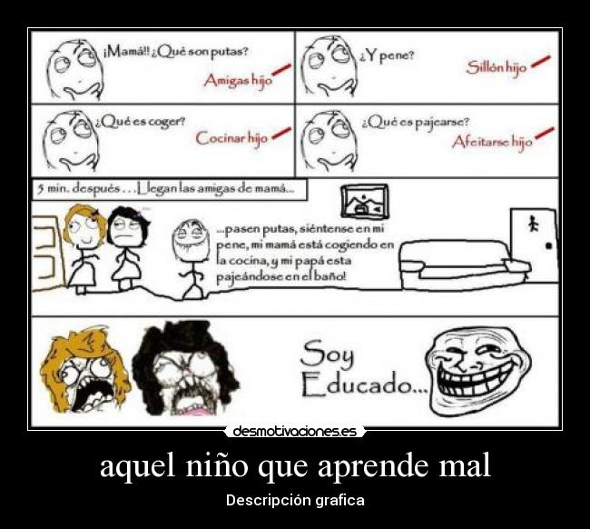 aquel niño que aprende mal - Descripción grafica