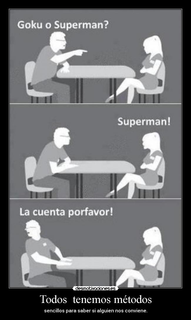 Todos tenemos métodos - sencillos para saber si alguien nos conviene.