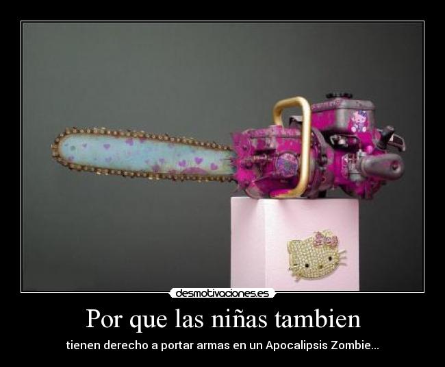 carteles zombies ninas apocalipsis sierra hello kitty desmotivaciones