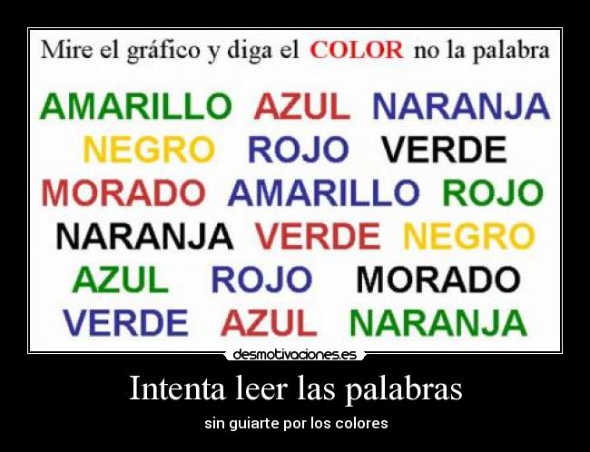 Intenta leer las palabras - 