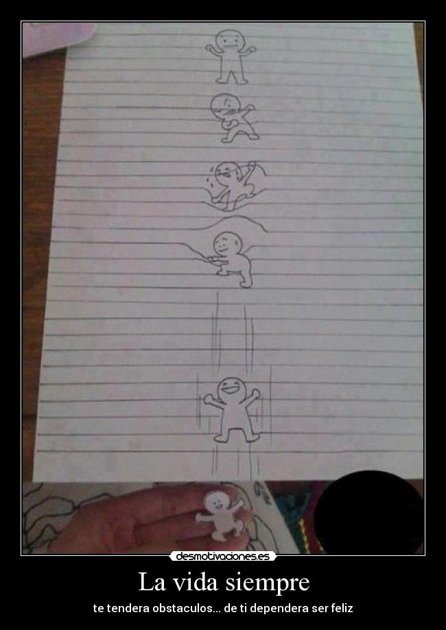 La vida siempre - te tendera obstaculos... de ti dependera ser feliz