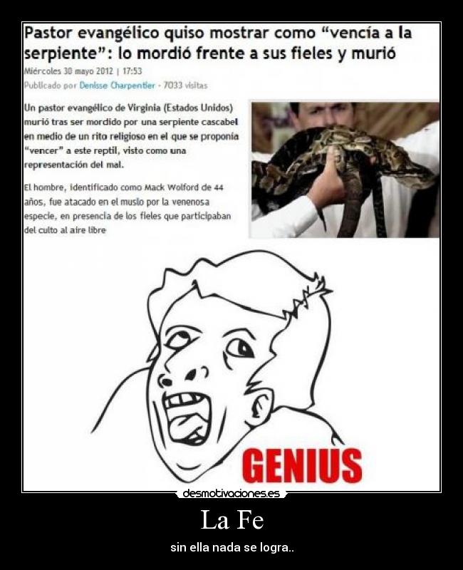 La Fe - sin ella nada se logra..