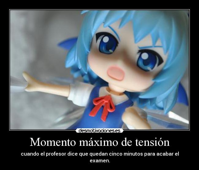 carteles cirno examen bueno 99999999999999999 broma apruebo desmotivaciones