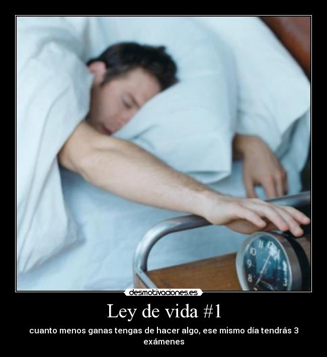 Ley de vida #1 - cuanto menos ganas tengas de hacer algo, ese mismo día tendrás 3 exámenes