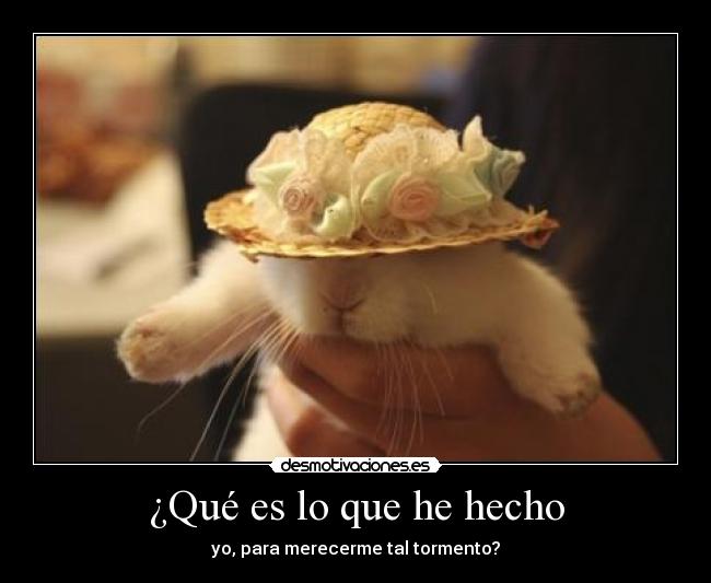 ¿Qué es lo que he hecho - yo, para merecerme tal tormento?