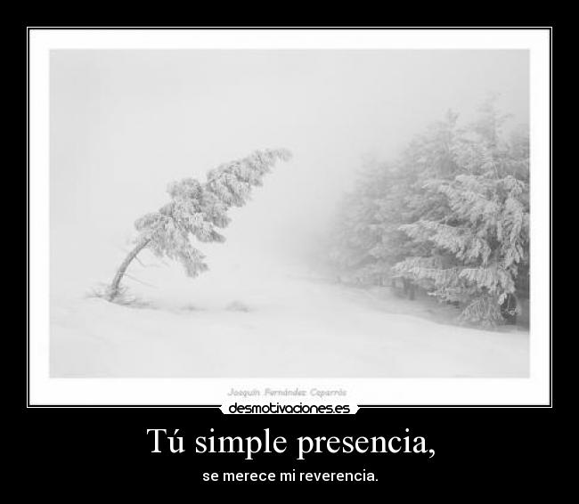 Tú simple presencia, -