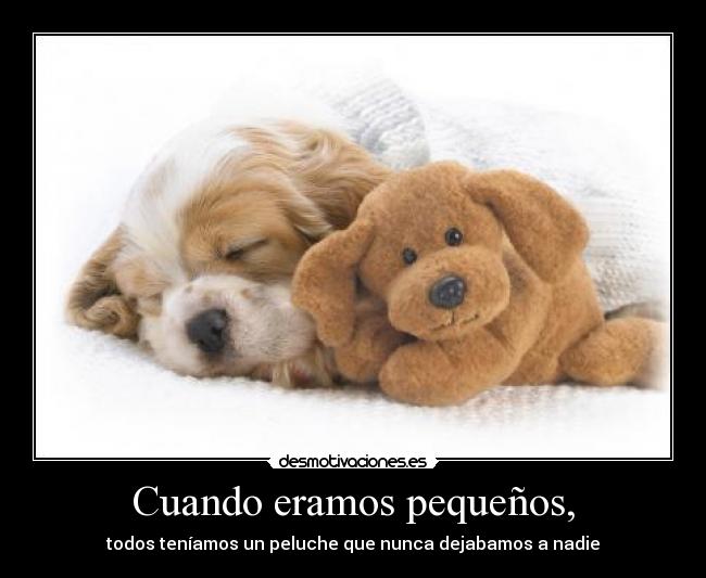 Cuando eramos pequeños, - todos teníamos un peluche que nunca dejabamos a nadie