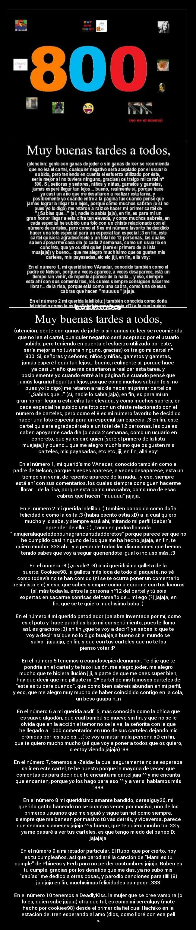 Muy buenas tardes a todos, - 