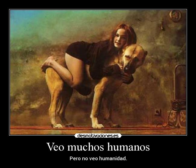 Veo muchos humanos - Pero no veo humanidad.