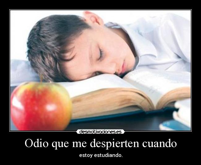 Odio que me despierten cuando - estoy estudiando.