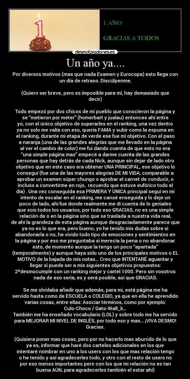 Un año ya.... - 