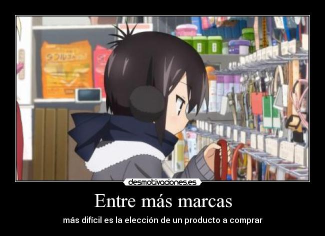 carteles imagen del anime channel personaje tooru dilema cuando vamos comprar algo desmotivaciones