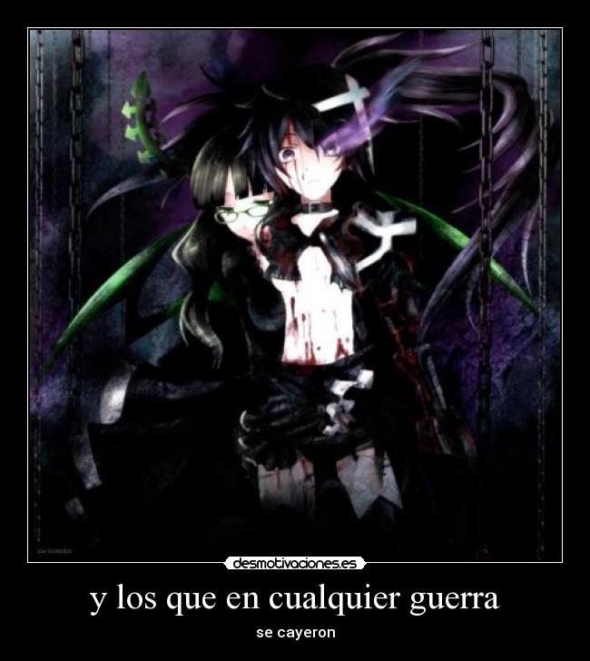 carteles guerra anime black rock shooter sayonara desmotivaciones