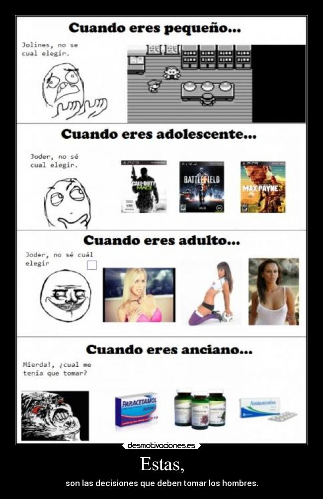 Estas, - son las decisiones que deben tomar los hombres.