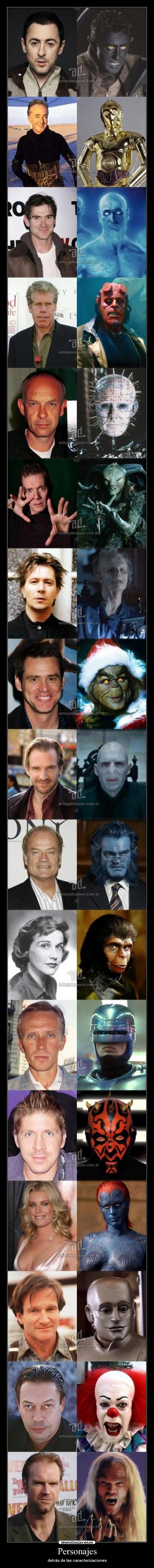 Personajes - detrás de las caracterizaciones