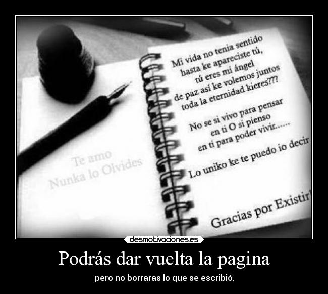 Podrás dar vuelta la pagina -