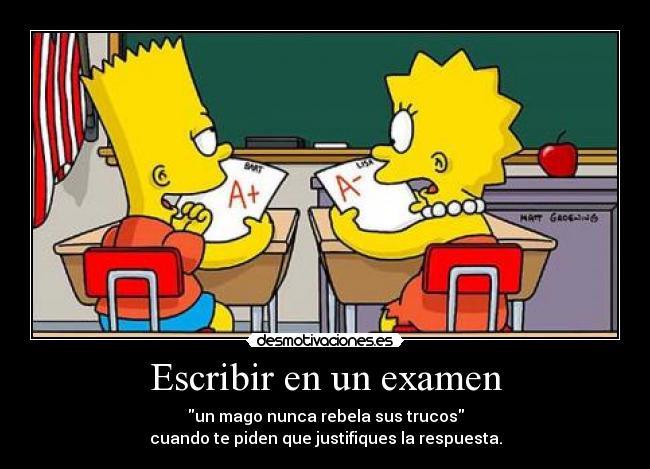 Escribir en un examen -