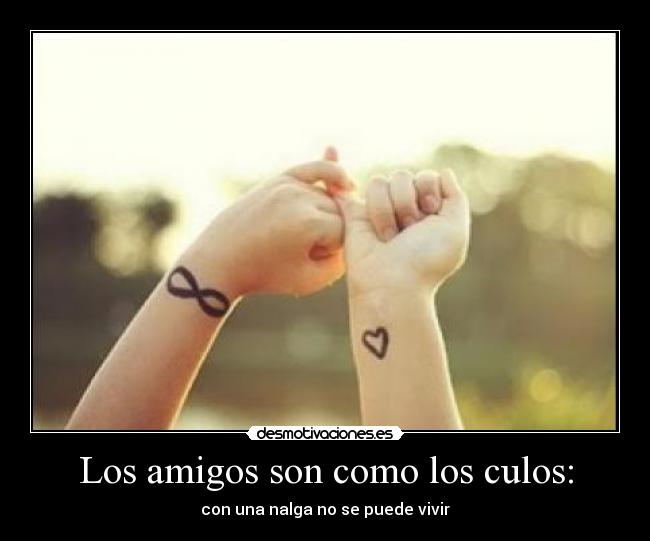 Los amigos son como los culos: - con una nalga no se puede vivir