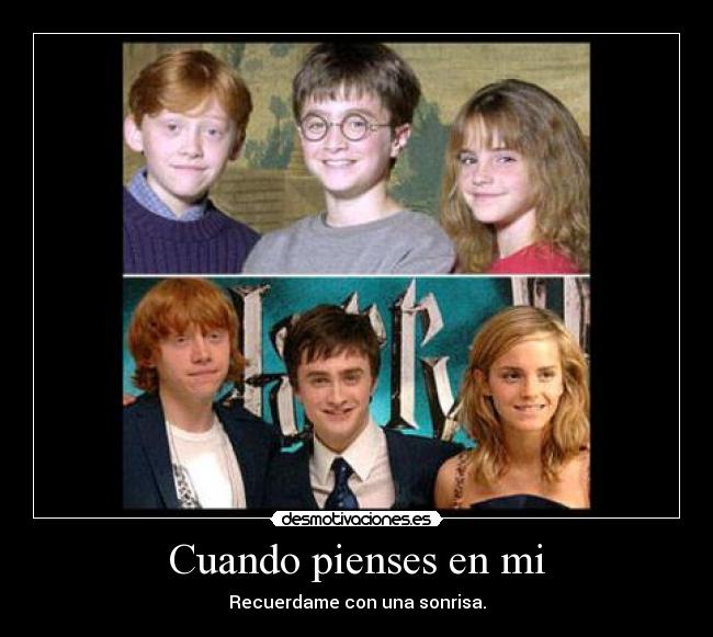 carteles cuando pienses harry potter sonrisa recordar desmotivaciones