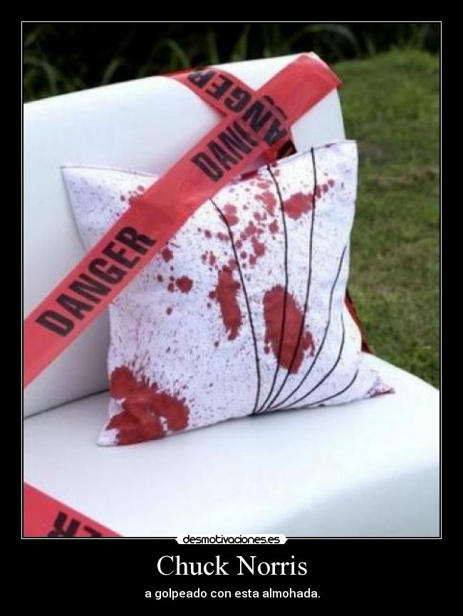 Chuck Norris - a golpeado con esta almohada.