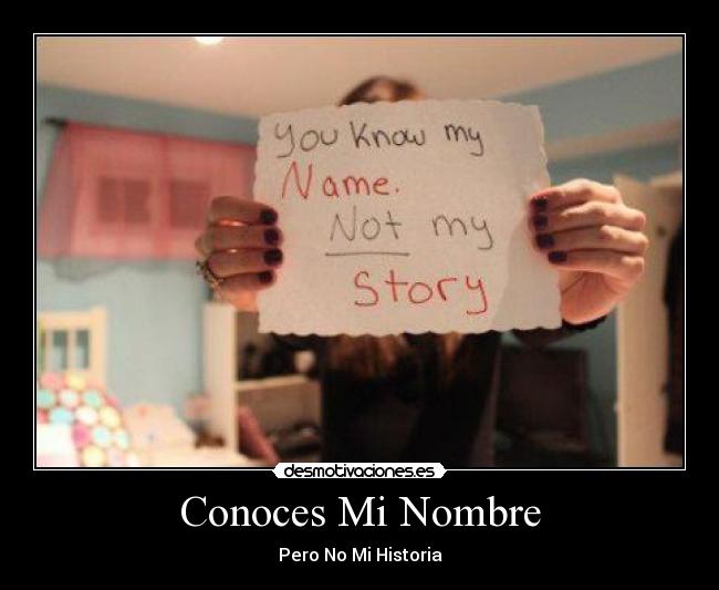 Conoces Mi Nombre - Pero No Mi Historia