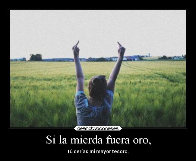 Si la mierda fuera oro, - tú serías mi mayor tesoro.