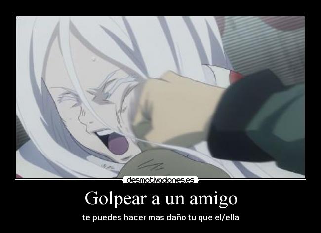 carteles anime deadman wonderland ganta golpea shiro desmotivaciones