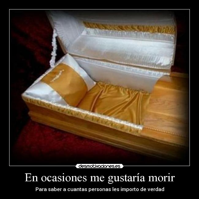 En ocasiones me gustaría morir - Para saber a cuantas personas les importo de verdad