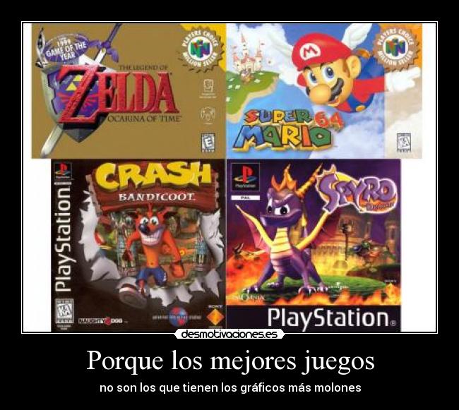 carteles videojuegos excelentes mario zelda crash spyro nintendo sony desmotivaciones