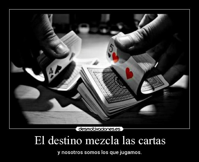carteles destino cartas barajar mezclar nosotros jugar desmotivaciones