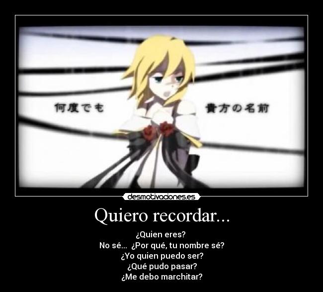 carteles anime harukaze vocaloid len kagamine the lost memory desmotivaciones