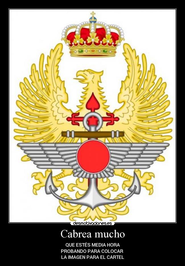 Cabrea mucho - QUE ESTÉS MEDIA HORA
PROBANDO PARA COLOCAR
LA IMAGEN PARA EL CARTEL