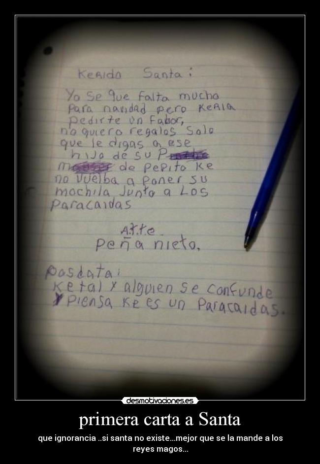 primera carta a Santa - 