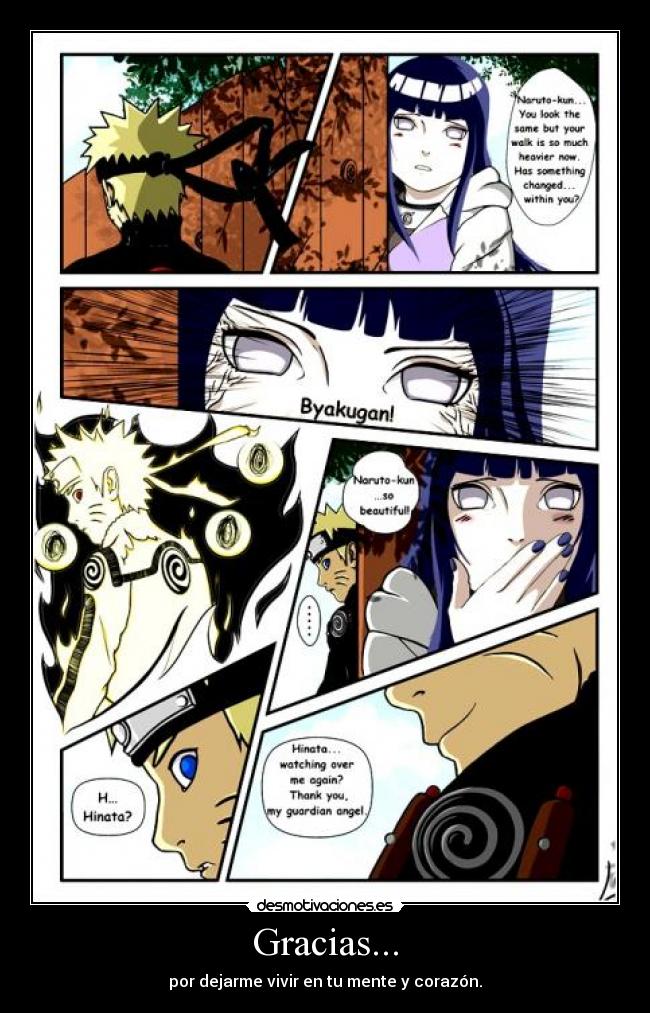 carteles anime amor naruhina suikyou gracias desmotivaciones
