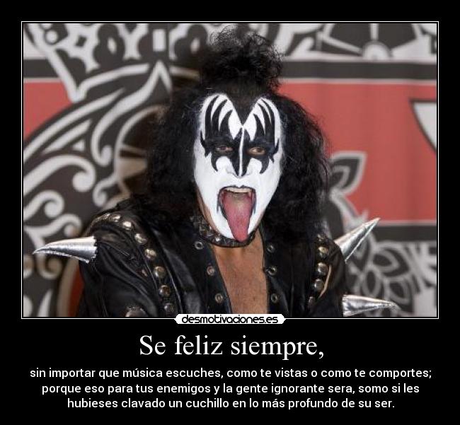 carteles gene simmons kiss rock metal true desmotivaciones