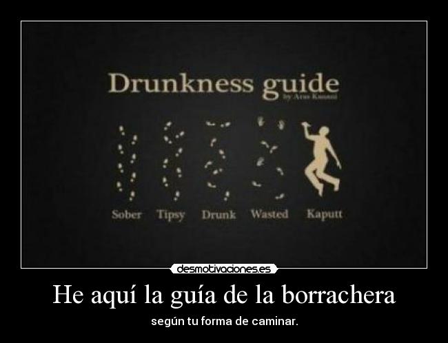 He aquí la guía de la borrachera - según tu forma de caminar.