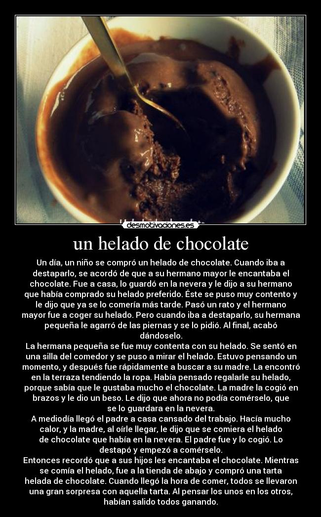 un helado de chocolate -