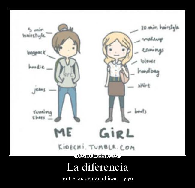 La diferencia - entre las demás chicas.... y yo