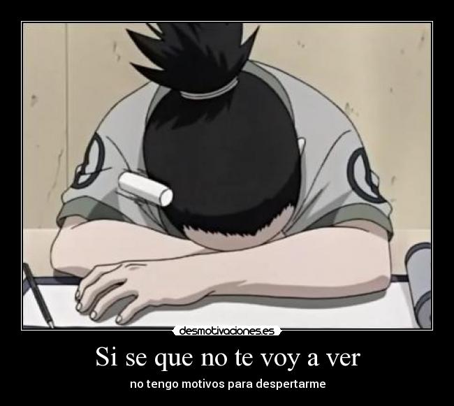 Si se que no te voy a ver - no tengo motivos para despertarme