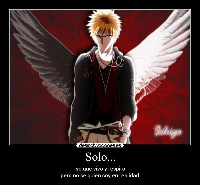 Solo... - se que vivo y respiro
pero no se quien soy en realidad.