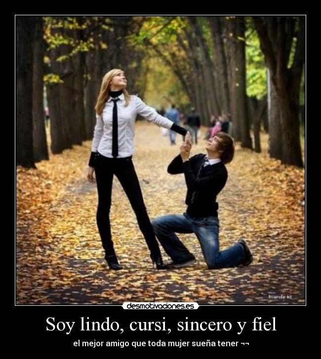 Soy lindo, cursi, sincero y fiel - el mejor amigo que toda mujer sueña tener ¬¬