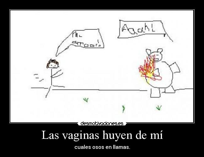 Las vaginas huyen de mí - cuales osos en llamas.