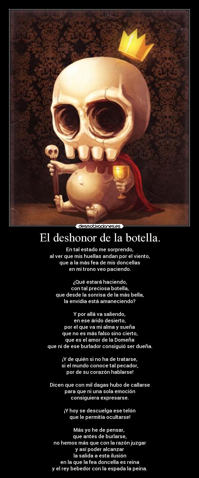 El deshonor de la botella. -