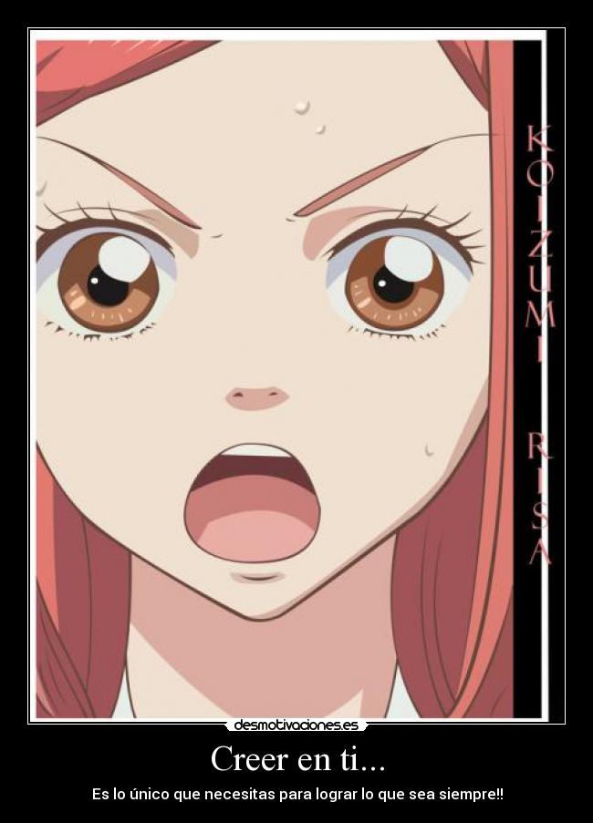 carteles anime lovely complex risa koizumi otani atushi creer lograr siempre desmotivaciones