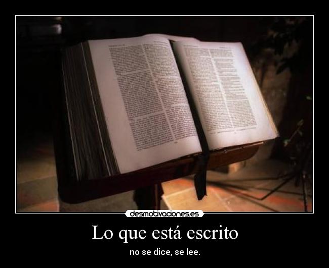 Lo que está escrito - 