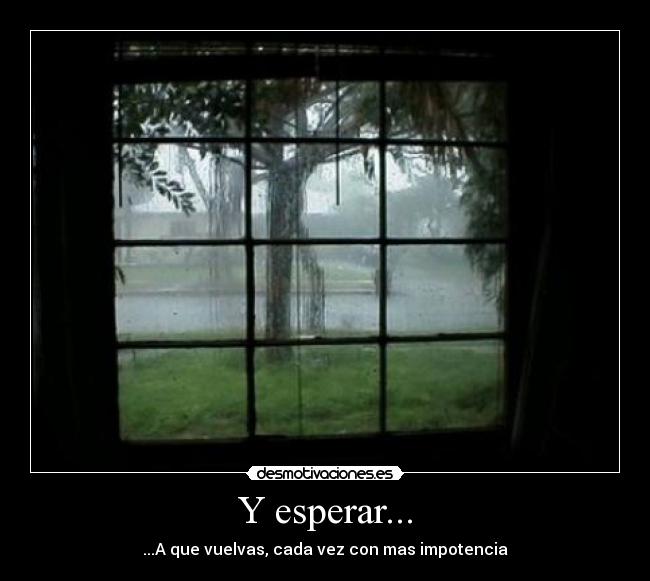 Y esperar... - ...A que vuelvas, cada vez con mas impotencia