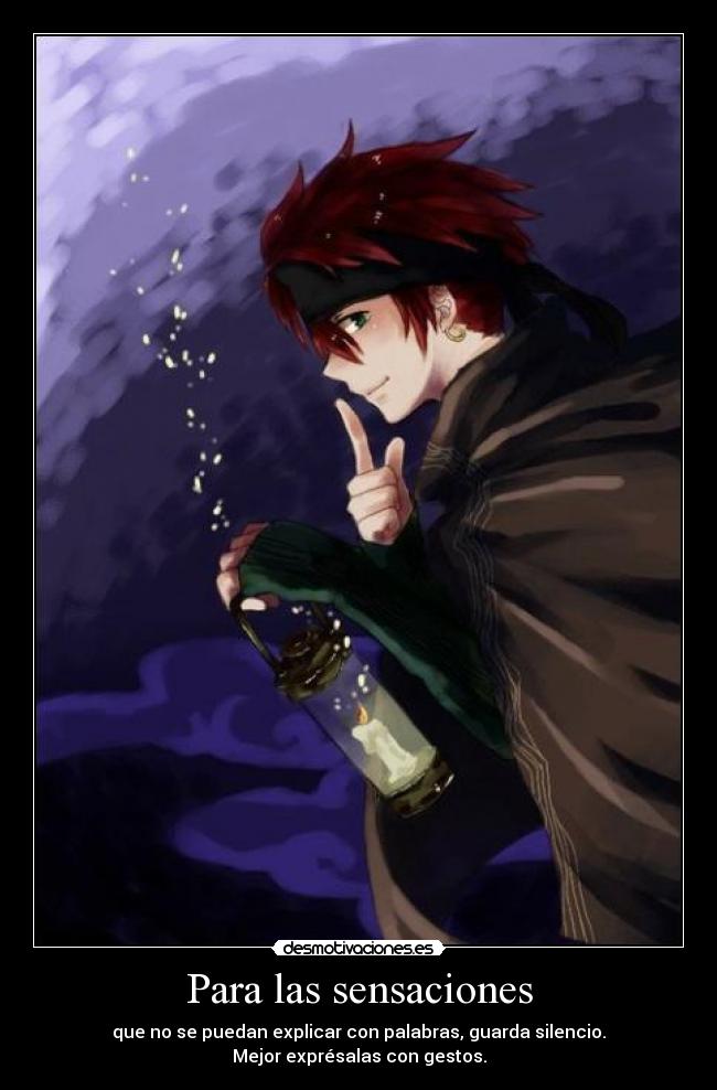carteles anime gray man lavi silencio sensaciones palabras gestos desmotivaciones